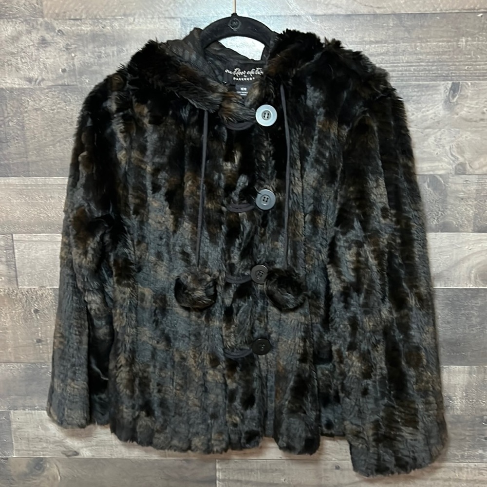 Black and Brown Faux Fur Parkhurst Coat